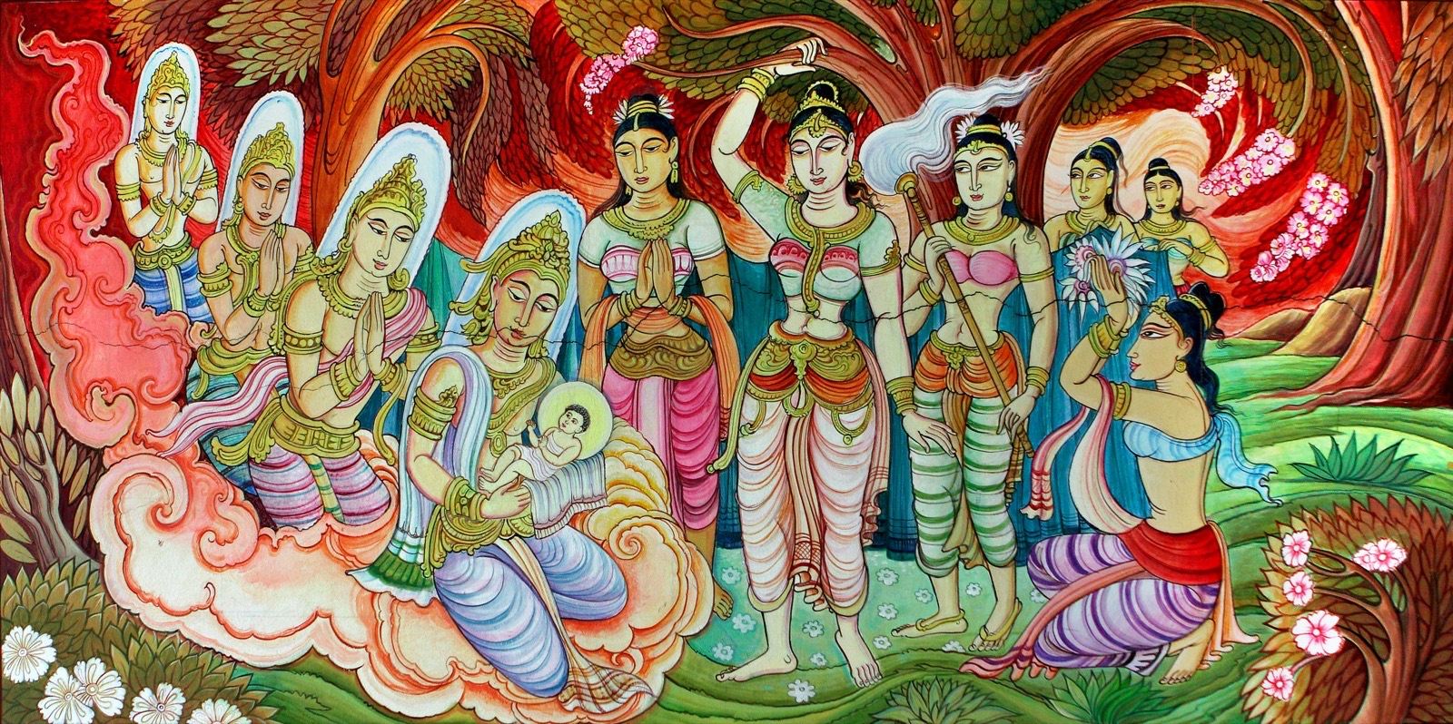 Jayasiri Semage murals, new Shrine Hall