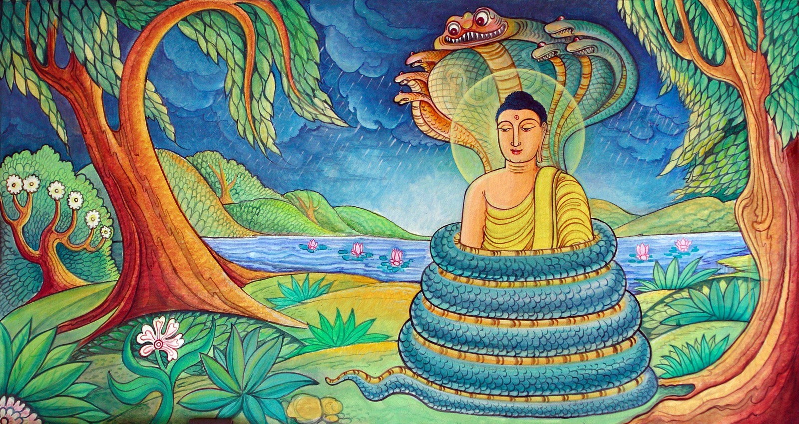 Jayasiri Semage murals, new Shrine Hall